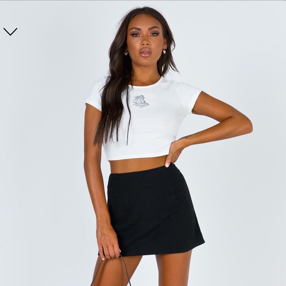 Black linen skirt